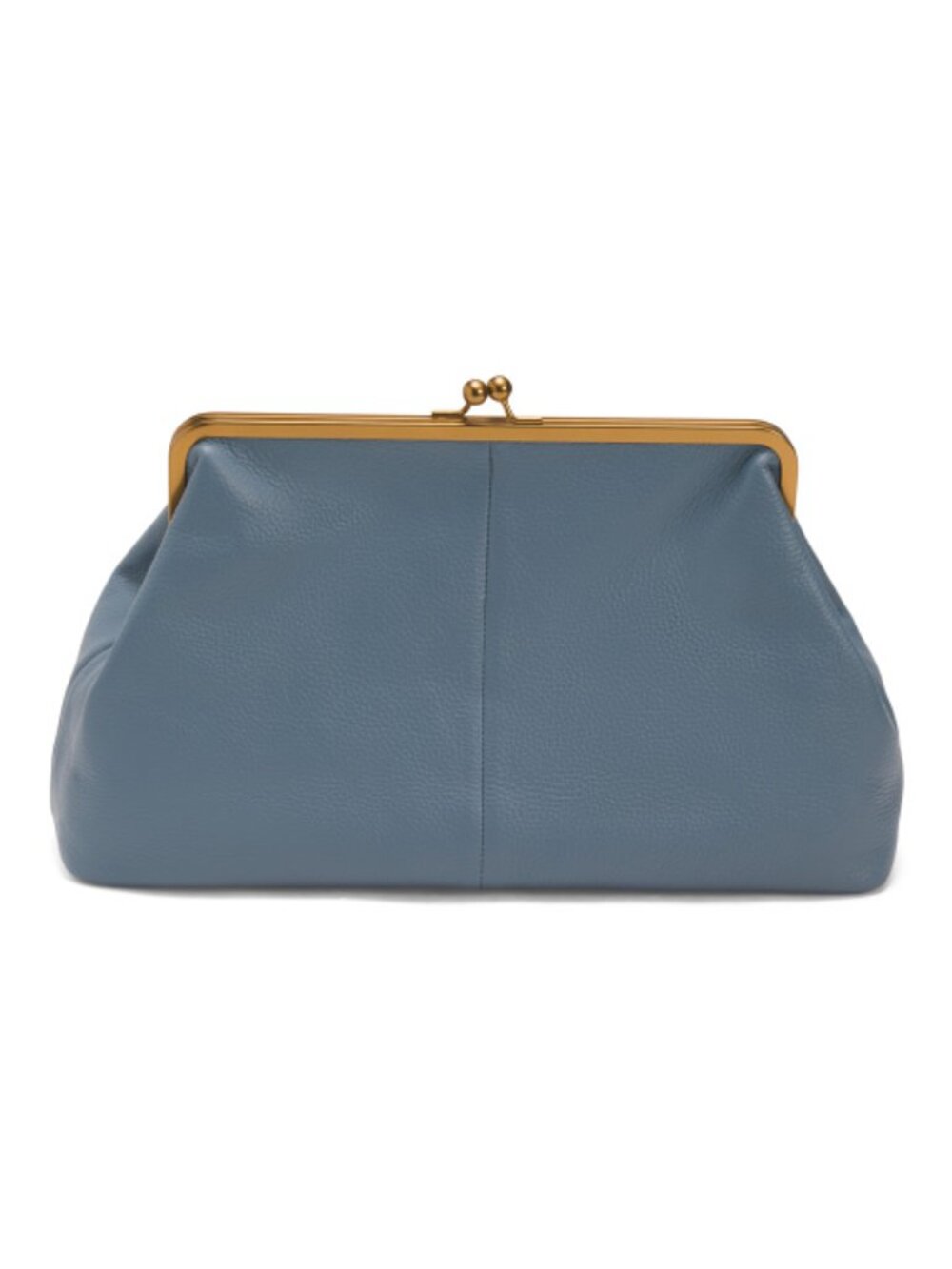 AMERICAN LEATHER CO. Leather Grace Oversized Kiss Lock Clutch